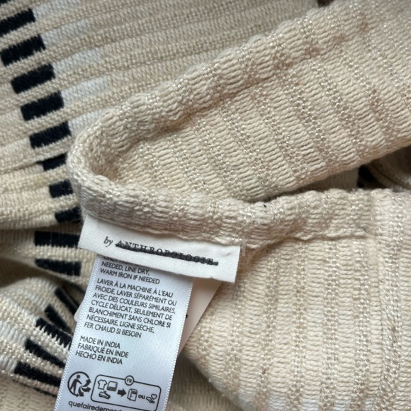 Anthropologie Pieced Stripe Cotton Blend Woven Curtains, Set of 2, NWT - Picture 14 of 14